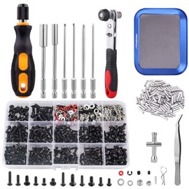 HobbyPark 620pcs RC Screw Kit Screws Assortment Set Hardware RC Repair Tool Kit RC Screwdrivers Hex Drivers w/Tray for Traxxas Arrma Axial Redcat Losi 1/8 1/10 1/12 1/16 Scale RC Car Truck Crawler