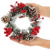 COM-FOUR® 2 x Christmas Table Wreath, Advent Wreath with Pine