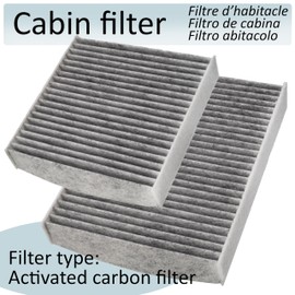 AERZETIX - C70406 Set of 2 Activated Carbon Cabin Air Filters - Compatible with Citroën, DS, Peugeot OE Numbers 1609428080, 1609428180, 6447VX, 6447 VY, 424I0197, 647990, 1609998780