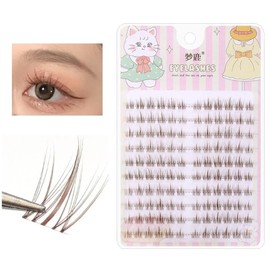 10 Rows/Box Sunflower Eyelashes Brown Black Cartoon False Eyelashes Natural Soft Large Capacity Anime Eyelash Extensions Beauty Tool (Brown)