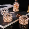 ALSOLIFE Crystal Tea Light Candle Holders，Gold Candlestick Holders for Wedding