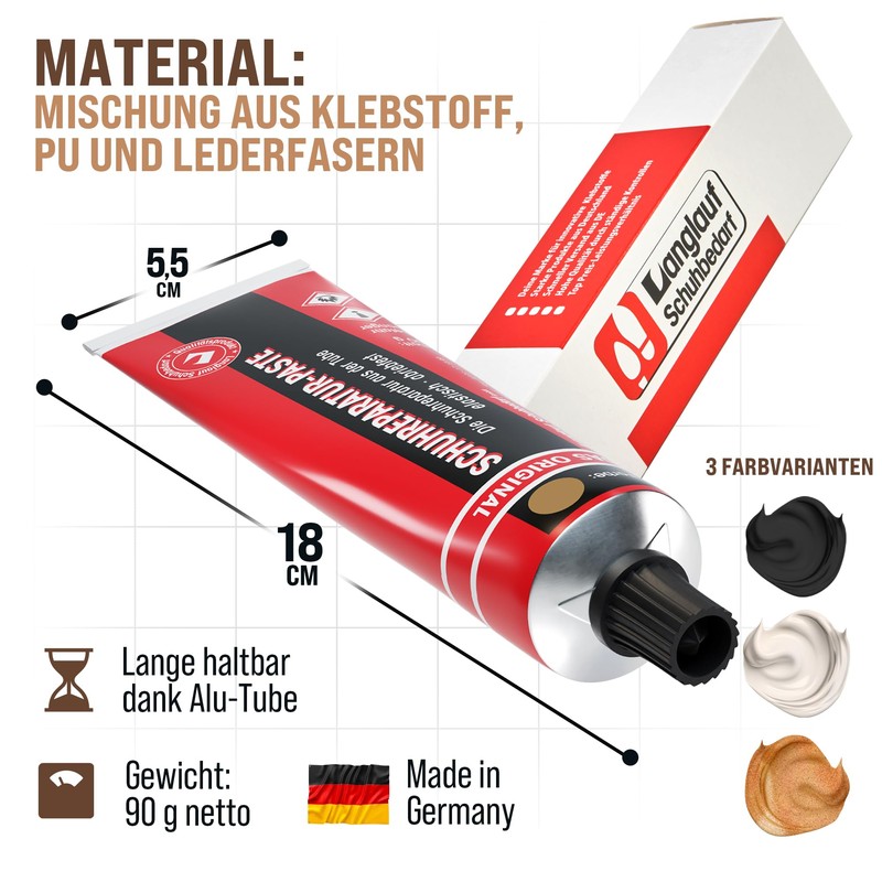Langlauf Schuhbedarf Repair Paste Shoes and Shoe Soles, Shoe Repair