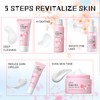 Japan Sakura Skincare Set,Sakura Gesichtspflege Geschenke Set mit Toner,Reinigungsmittel,Essenz,Gesichtscreme &