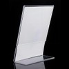 Clear Acrylic Sign Holders with Slanted Back, Adjustable Desk Display