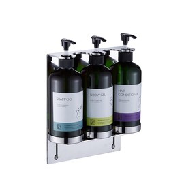 Shampoo, Conditioner, Shower Gel Dispenser 3 Room refillable Shampoo and Conditioner Pump Bottle Wall-Mounted Lift Shower soap Dispenser (3 Bottle with Tray)