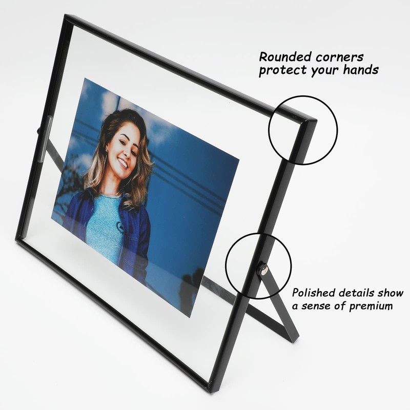 AhaGo Black Floating Frame (8"x10",Horizontal), For Picture Sizes (7x9, 6x8,