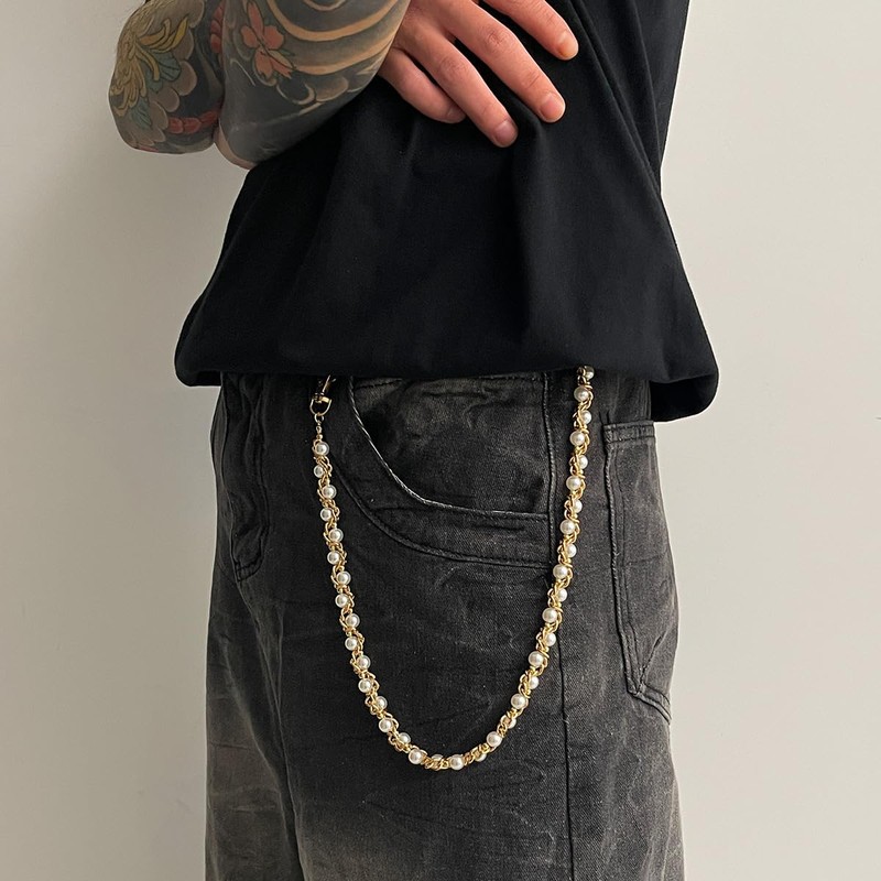 Pearl Wrap Pants Chain - Hip Hop Jeans Dangle Wallet