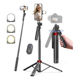 Selfie Stick Trípode Para Celular Control Remoto Luz 1.8m
