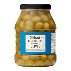 Roland Foods Blue Cheese Stuffed Olives, Specialty Imported Food, 52.9 Ounce Jar, Pack of 1