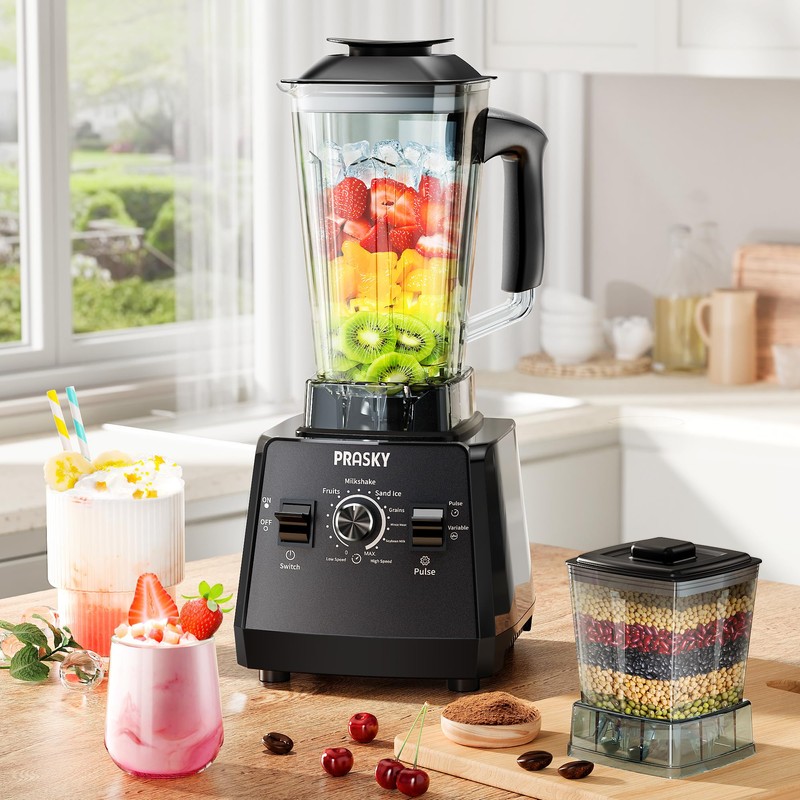 Professional Blender,Smoothies Blenders, PRASKY Max.2400Watts/1000Watts Blender and Grinder Combo 25000RPM