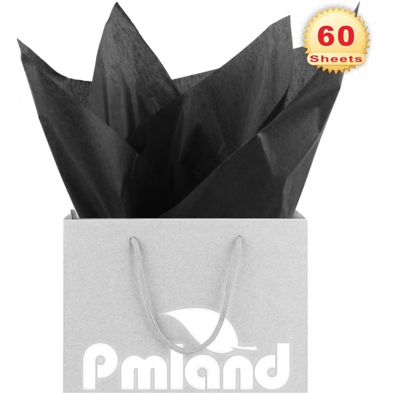 PMLAND Gift Wrapping Tissue Paper- Black Color - 20 Inches