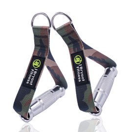 J Bryant Fitness Metal Gym Handles for Cable Machine Attachment Heavy Duty Aluminum Alloy Handle Grips Durable Workout Handles for Resistance Bands Pulley LAT Pulldown System (Camouflage)