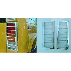 World Class Suppliers Chrome Tail Light Bezel Cover Trim (2) Pc Set Compatible with Hummer H2 2003-09 (Does not fit SUT)