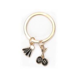 SHTALHST Stainless Steel Badminton Keychain, Sport Lover Gift for Friends, Family, and Coaches,Ideal Friendship Gift for Women, Birthday, Christmas, and Valentine's Day,MIn Sport Keychain