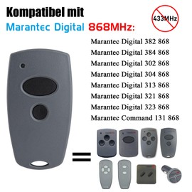 YuliSpy Garage Door Opener Hand Transmitter Compatible with 868Mhz Marantec Digital 302, 384, 304, 313, 321, 323, 131 868 Remote Control 2 Piece