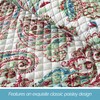 Elegant Comfort 3-Piece Boho Quilted Reversible Floral Paisley Bedspread Coverlet