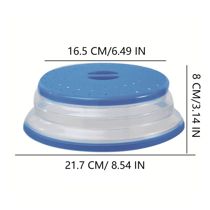 Collapsible Microwave Splatter Cover, Microwave Plate Cover With Steam Vent(8.5