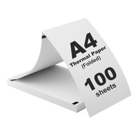 (100 Sheets) Foldable Thermal Paper A4, Quick-Drying Thermal Paper, 210 x 297 mm, Compatible with Most A4 Thermal Printers, BPA-Free Thermal Printer Paper for Documents, Websites & Photos