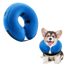 Inflatable Dog Collar Protective Inflatable Collar with Quick Release Adjustable Fit Inflatable Recovery Collars After Surgery Comfy Protects from Stitches Bites Licks and Wound XS