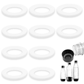 Lid Seal O-Ring Seal Replacement for SodaStream Lid - Replacement Parts Sealing Rings Compatible with SodaStream D57 & PET Bottles, Environmentally Friendly (Pack of 10, White)