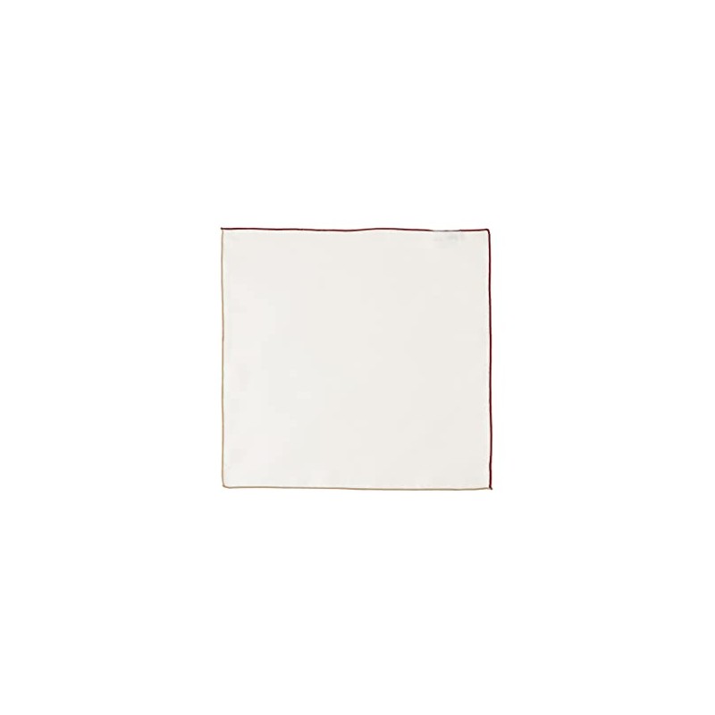 Beams Heart Beige Men's Handkerchief Bandana, Color Trimming, Silk Square,
