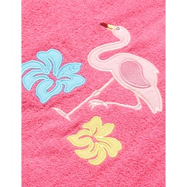 Playshoes Unisex Children's Terry Towelling Poncho Bathrobe Towel, flamingo