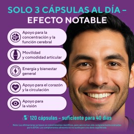 Omega Aceite Salmón 3420 Alto Contenido Epa Dha Vitamina Suplemento Natural Corazón Cerebro Articulaciones Gluten Ogm 120 Cápsulas Suplint