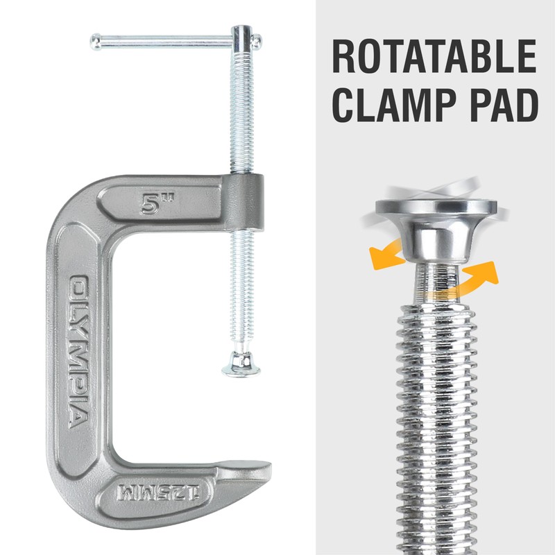 Olympia Tools C-Clamp, 38-145, (5" X 3.25")