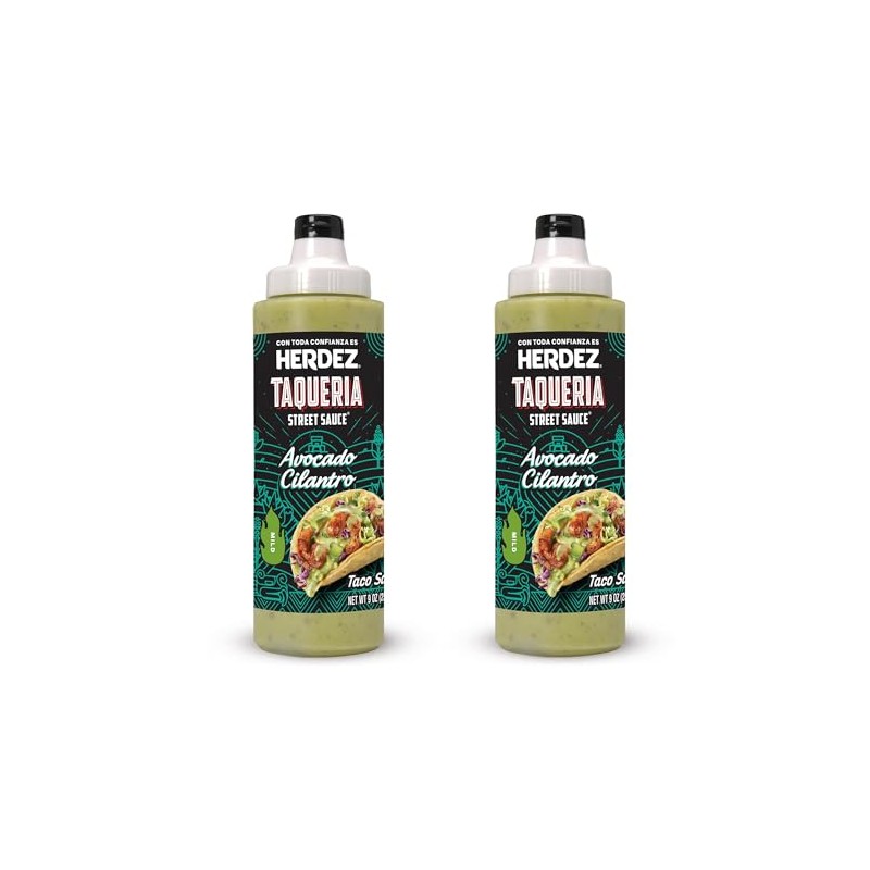 Herdez Taqueria Street Sauce, Avocado Cilantro, Mild, 9 oz, 2