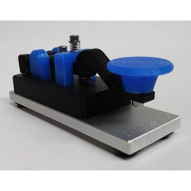 CW Morse Code Keys Camel Back Morse Code Key with 1/4″ Anodized Aluminum Base, Black and Blue
