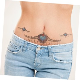 KOMBIUDA 4pcs Unique Pattern Temporary Tattoo Stickers for Women Realistic Belly and Chest Decals Diy Body Art for Beach Pool and Parties Easy to Apply and Remove