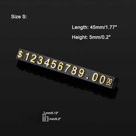 Mollytek 20 Sets Price Display Cube Adjustable Price Tag for Jewelry Price Display Counter Stand Number Letter Dollar Price Block Kit for Retail Shop (Golden, S)