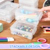 Suzile 50 Pcs Plastic Clear Crayon Box Stackable Crayon Organizer