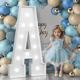 Bugame 4FT Marquee Letters, Cool Light Marquee Light Up Letters A, Large Letters for Birthday Anniversary Graduation Party Decorations, Marry Me Letters for Wedding Decor（DIY Kit）
