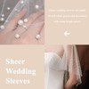 YAEISM Pearl Wedding Shawl White Wrap Shrug Bridal Cape Sheer