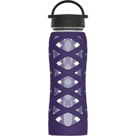 LIFEFACTORY 22oz Bottle Classic Cap Helix Sleeve Aubergine