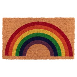 New KAF Home Coir Doormat with Heavy-Duty, Weather Resistant, Non-Slip PVC Backing | 17 by 30 Inches, 0.6 Inch Pile Height | Perfect for Indoor and Outdoor Use (Rainbow)