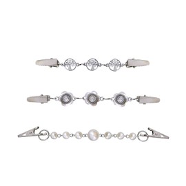 YOQUCOL - Juego de 3 broches de Clip para Chal, para Mujer y niña, Color Plateado