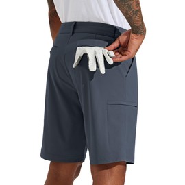 Willit - Pantalones cortos de golf para hombre, elásticos, de secado rápido, estilo cargo, pantalones cortos de trabajo casuales con bolsillos, 10 pulgadas, Azul (Dusty Blue), 33