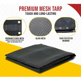 Mytee Products 7' x 12' Dump Truck Vinyl Coated Mesh Tarps Cover with 5 Inch 18oz Double Pocket