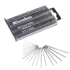HaoTrade 20 Stück 0,3–1,6 mm Mini Handbohr Bit Set, Spiralbohrer Bits Set, Mini Bohrmaschine Pin Vise Handbohr, Präzision Pin Vise Mikro Handbohr für Metall Holz Schmuck Modellbau DIY-Bohrungen