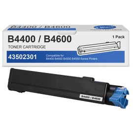 FADFAWN B4600/B4400 Toner Cartridges 1 Pack: Compatible 43502301 Toner Cartridge Replacement for OKI B4400 B4600 B4500 B4550 Series Printer