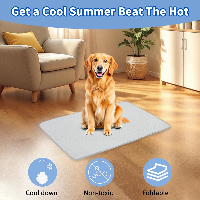 GLIDESMOOTH Dog Cooling Mat, Portable Pets Cool Mat, Durable Machine