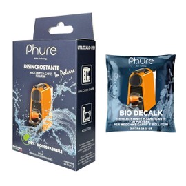 PHURE Descaler Powder for Coffee Makers, Kettles, Small Appliances, Compatible with All Coffee Machines, Nespresso, 100% Biodegradable, Eco-Friendly, Made in