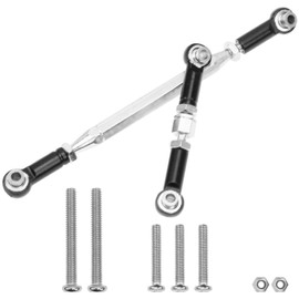 Vgoohobby Metal Adjustable Turnbuckles Camber Links Pull Rod Steering Servo Linkages Tie Rod Compatible with MN Model D90 99S MN90 1/12 RC Crawler Car (Black)