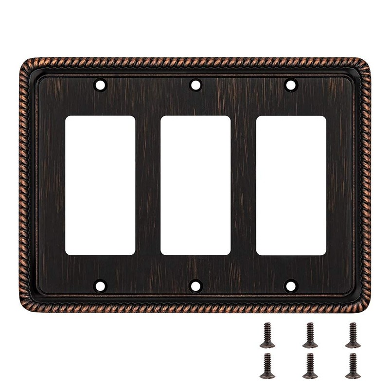 Rope Edge Decorative Wall Plate Switch Plate Outlet Cover (Triple