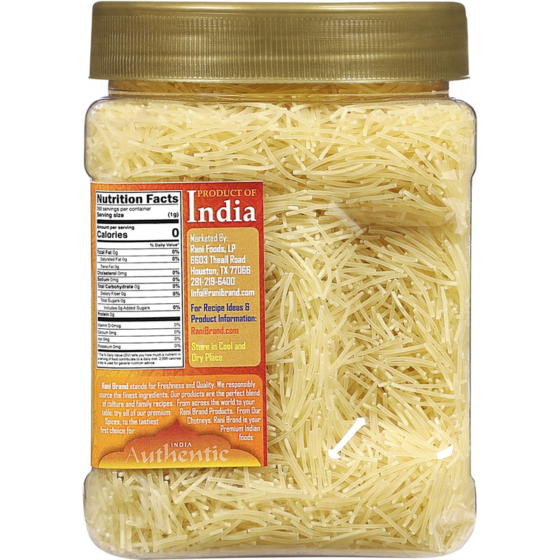 Rani Plain Vermicelli (Wheat Noodles) 12.25oz (350g) PET Jar ~