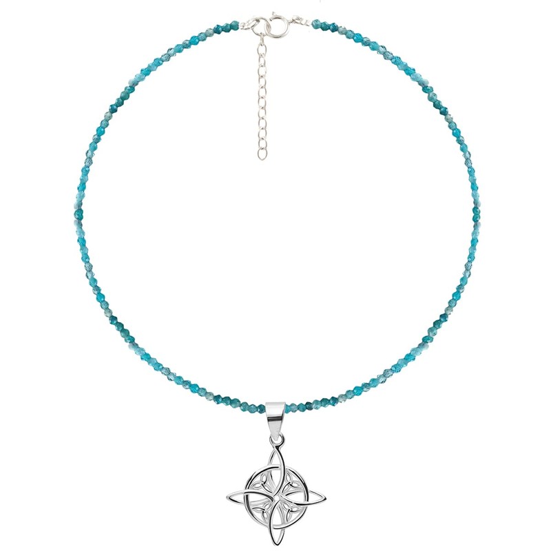 ENTREPLATA Necklace Natural Stone with Pendant 925 Sterling Silver Women
