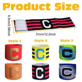 KASESSS Captain's Armband Adjustable Elastic Sport Captain Bracelet Multicoloured Game Leader Armband Football Captain's Armband Children Junior Adults for Many Sports Pack of 6