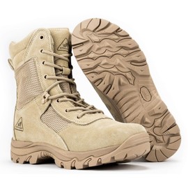 Ryno Gear Tactical Combat Boots with CoolMax Lining (Beige) (8, 10)